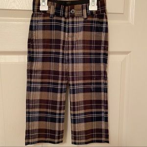 EUC - Janie & Jack Brown Plaid Wool Pants - Size 3